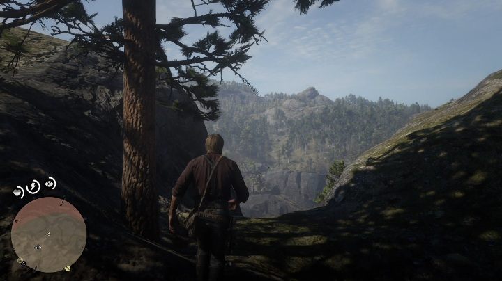 Po wejściu na górę musisz powoli i spokojne zejść na półkę skalną - Red Dead Redemption 2: Petroglify, rysunki naskalne - gdzie znaleźć? Lista - Red Dead Redemption 2 - poradnik do gry