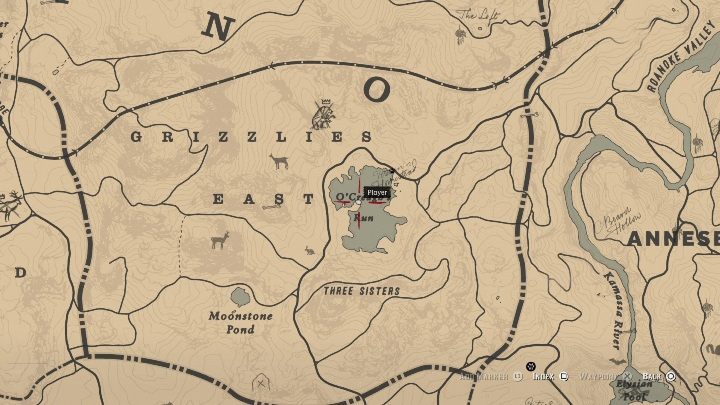 Trzecia mapa zaprowadzi cię do OCreaghs Run - Red Dead Redemption 2: Jack Hall Gang - mapa skarbów - Red Dead Redemption 2 - poradnik do gry