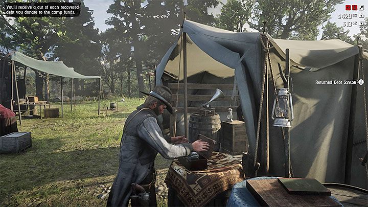 Powróć z odzyskanym długiem do obozu i umieść zdobyte rzeczy w skrzynce na darowizny (na poczet rozwoju obozu) - Red Dead Redemption 2: Lichwiarstwo i inne grzechy - Solucja - Red Dead Redemption 2 - poradnik do gry