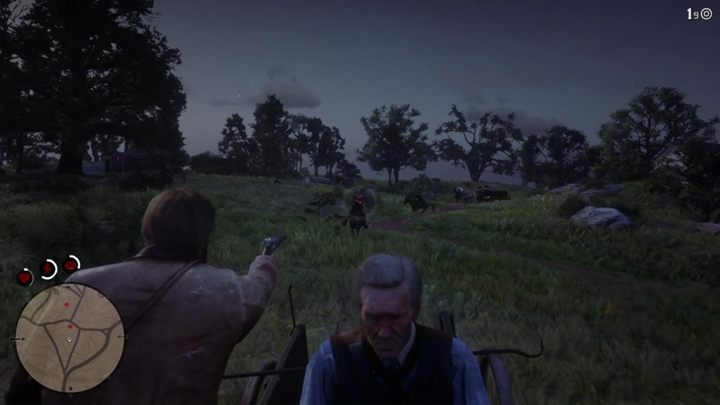Hosea wpadnie w kłopoty - biegnij na górę i zastrzel wroga, który schwytał twojego kompana - Red Dead Redemption 2: Reklama, nowa amerykańska sztuka 1-2 - Solucja - Red Dead Redemption 2 - poradnik do gry