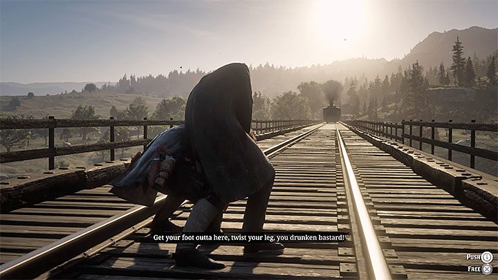 Wyrusz w stronę mostu kolejowego gdzie przebywa Wielebny Swansona - Red Dead Redemption 2: Kto nie jest bez grzechu - Solucja - Red Dead Redemption 2 - poradnik do gry