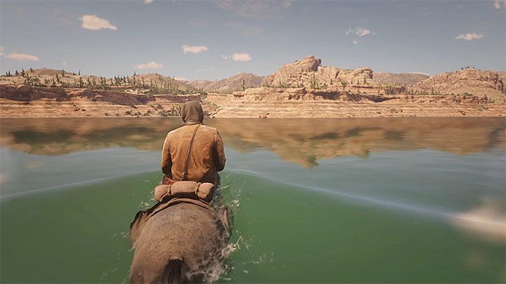 Upewnij się, że jesteś na wierzchowcu i wejdź nim do rzeki - Red Dead Redemption 2: Meksyk - jak się przedostać? - Red Dead Redemption 2 - poradnik do gry