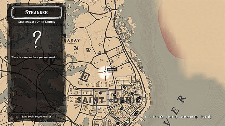 Znacznik tej pobocznej misji pojawi się w północnej części Saint Denis podczas rozgrywania rozdziału 4 gry - Red Dead Redemption 2: Mniejsze zadania poboczne - opis przejścia, mapy, porady - Red Dead Redemption 2 - poradnik do gry