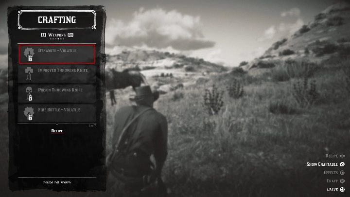Dynamit - Niestabilny (Volatile Dynamite) - Red Dead Redemption 2: Crafting - jak wytwarzać przedmioty? - Red Dead Redemption 2 - poradnik do gry