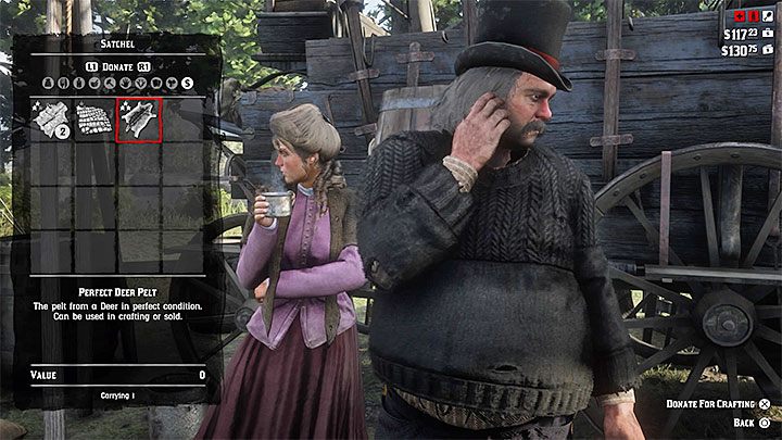 Perfekcyjne skóry można sprzedawać jak każde inne, ale ich lepszym zastosowaniem jest przekazywanie ich na potrzeby craftingu - Red Dead Redemption 2: Skóry zwierząt - jak zdobyć najlepsze, perfekcyjne? - Red Dead Redemption 2 - poradnik do gry