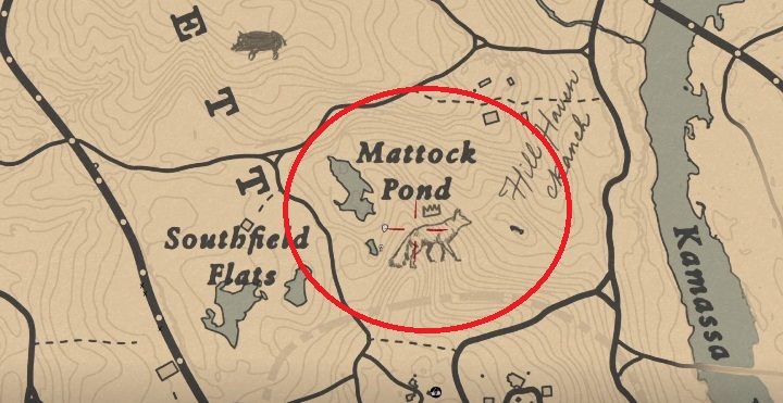 Lis będzie poruszał się po terenie zaznaczonym na screenie powyżej - Red Dead Redemption 2: Legendarny lis - mapy, porady - Red Dead Redemption 2 - poradnik do gry