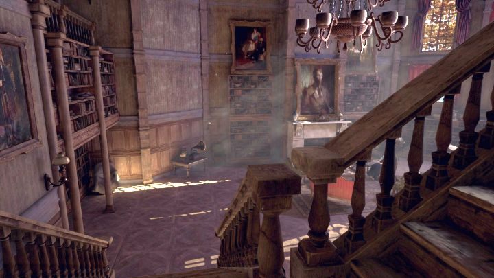 Zejdź na dół i porozmawiaj z dwójką bohaterów. - Rozdział 6 - Posiadłość Hawkinsów i Sandersa | Solucja Call of Cthulhu - Call of Cthulhu - poradnik do gry