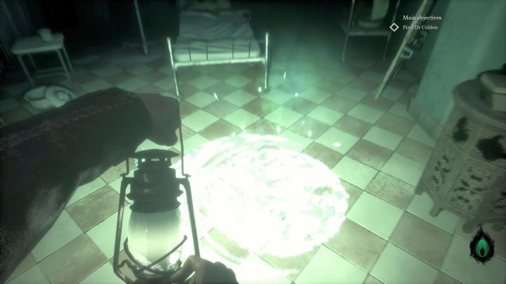 Symbol na podłodze, który trzeba oświetlić. - Rozdział 9 - Instytut Riverside | Solucja Call of Cthulhu - Call of Cthulhu - poradnik do gry