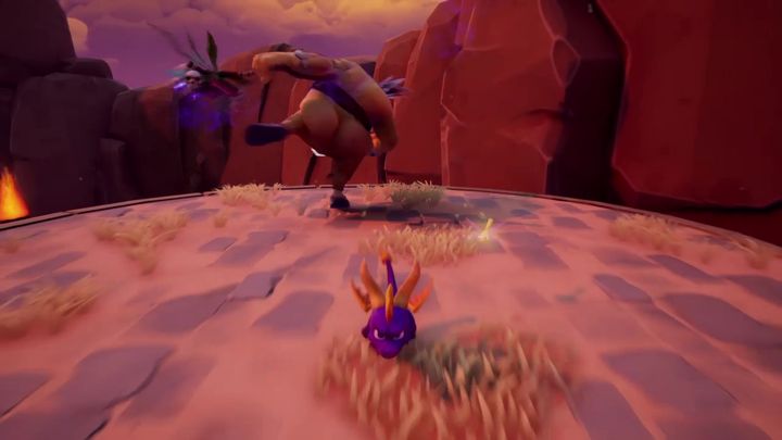 Pozycja, w której Doctor Shemp jest podatny na ataki. - Doctor Shemp - Boss w Spyro the Dragon - Spyro Reignited Trilogy - poradnik do gry