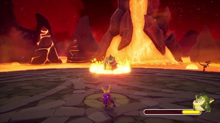 W ostatnim etapie walki Buzz zacznie także strzelać ognistymi pociskami - Buzz - Bossowie w Spyro: Year Of The Dragon - Spyro Reignited Trilogy - poradnik do gry