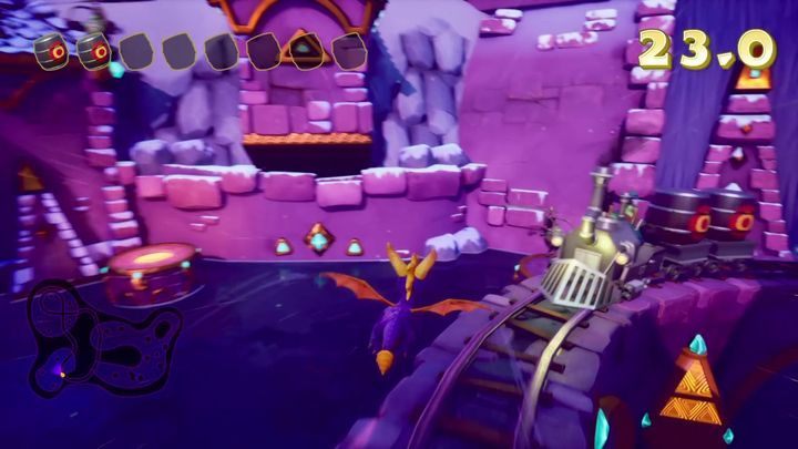 Po zaliczeniu skrzyń, powinieneś byś tuż przy torach - Mroźny szlak - Solucja Spyro the Dragon - Spyro Reignited Trilogy - poradnik do gry