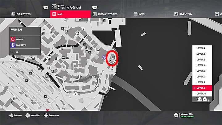 Do spotkania dojdzie przy zaznaczonym na obrazku domu na plaży, a więc tym z wieżą snajperską - Zamordowanie Dawooda Rangana w misji Pościg za zjawą | Hitman 2 - Hitman 2 - poradnik do gry