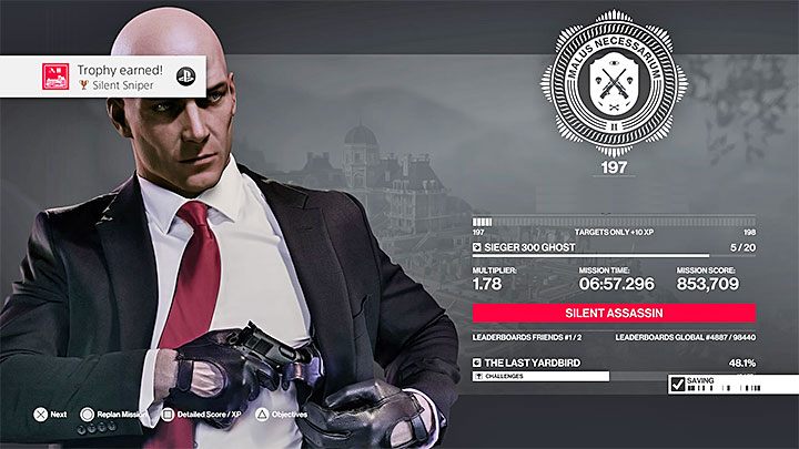 Sposób odblokowania: Ukończ kontrakt The Last Yardbird z rangą cichego zabójcy - Hitman 2: Himmelstein - wszystkie trofea, lista - Hitman 2 - poradnik do gry