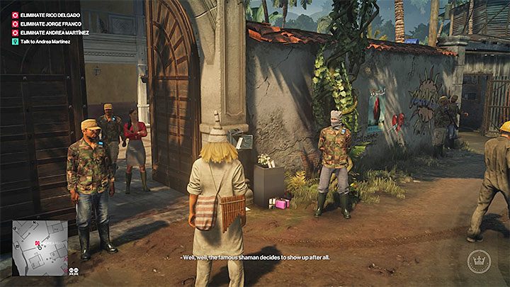 Dotrzyj do budynku Martinez w wiosce i spotkaj się z Andreą - Zadania fabularne w misji Trzygłowy wąż | Hitman 2 - Hitman 2 - poradnik do gry