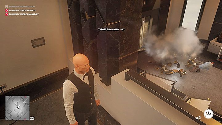 Szybko dotrzyj do panelu sterowania na piętrze - Zamordowanie Rico Delgado w misji Trzygłowy wąż w Hitman 2 - Hitman 2 - poradnik do gry