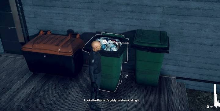 W pierwszej misji początkowa lokacja przemytnicza to kosz na śmieci - Hitman 2: Przedmioty - jak przemycić na obszar misji? - Hitman 2 - poradnik do gry