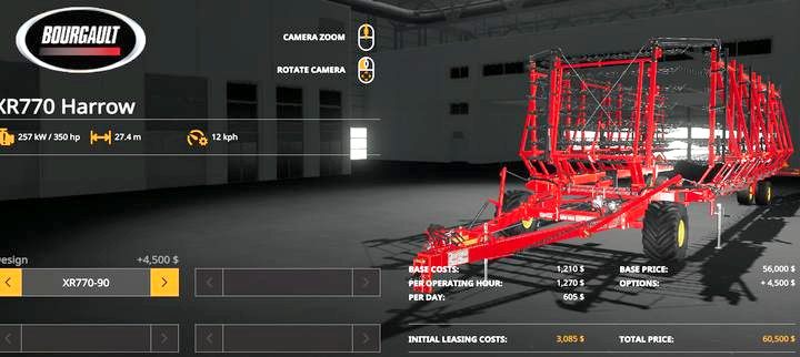 Bourgault XR770 Harrow jest największym dostępnym chwastownikiem, których nie oferuje żaden inny DLC - Farming Simulator 19: Bourgault DLC - Farming Simulator 19 - poradnik do gry