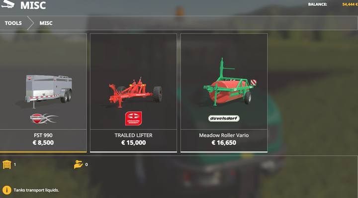 Zakładka Pozostałe - Farming Simulator 19: Maszyny i narzędzia - pozostałe - Farming Simulator 19 - poradnik do gry