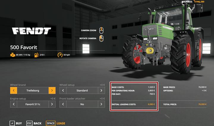 Przemyśl opcje leasingu pojazdów - z reguły ciągniki nie są dobrą opcją - Farming Simulator 19: Porady na start - Farming Simulator 19 - poradnik do gry