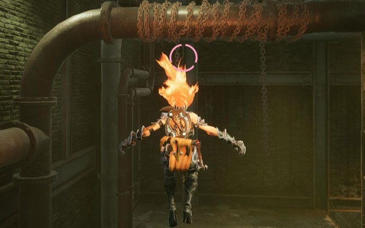 Chwytanie się zaczepów przy rurach, poziomych belkach i innych tego typu obiektach jest nieco utrudnione - Darksiders 3 - poradnik do gry