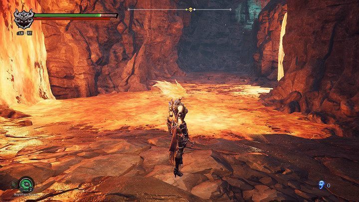 Dzięki nowo zyskanej mocy nie musisz obawiać się płomieni więc możesz śmiało przejść przez sadzawkę z lawą - Esencje w grze Darksiders 3 - Darksiders 3 - poradnik do gry