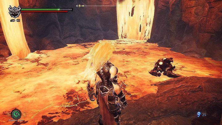 Gdy tylko wylądujesz, przygotuj się na spotkanie z nowym typem przeciwnika - ognistym golemem - Esencje w grze Darksiders 3 - Darksiders 3 - poradnik do gry