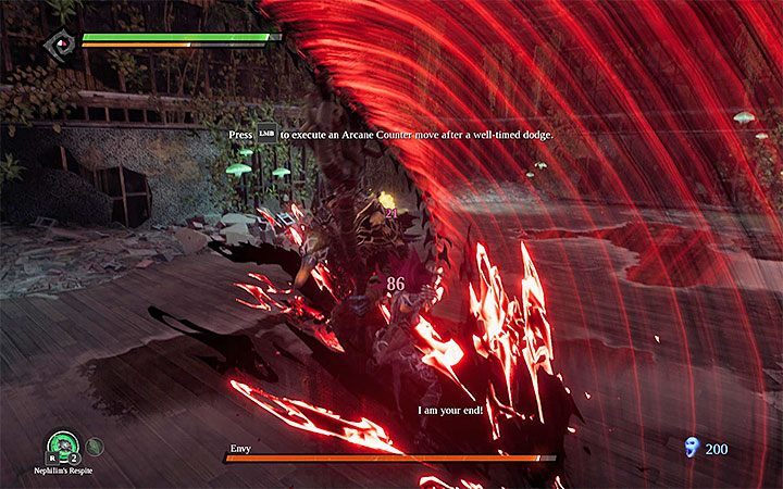 Zazdrość używa swojego kostura bojowego do wyprowadzania ataków - Zachodni kraniec | Solucja do gry Darksiders 3 - Darksiders 3 - poradnik do gry