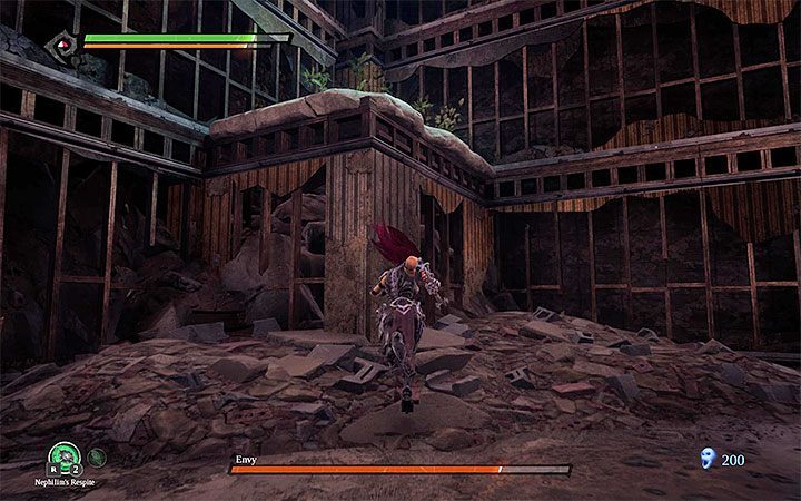 Po każdej zakończonej fazie, Zazdrość zawiśnie w powietrzu i będziesz musiał się do niej pofatygować - Zachodni kraniec | Solucja do gry Darksiders 3 - Darksiders 3 - poradnik do gry