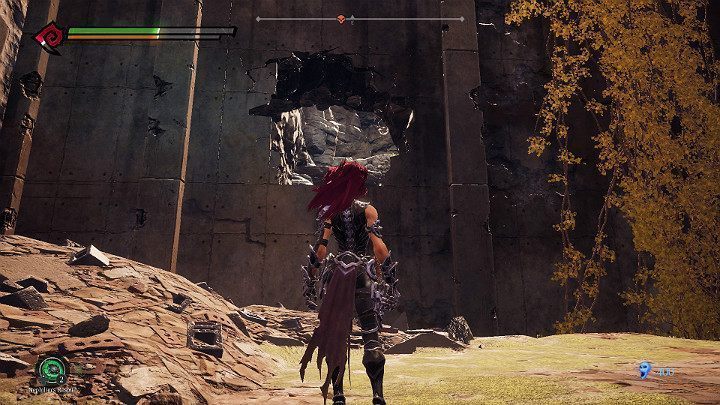 Po zakończonej walce przejdź przez dziurę w ścianie widoczną na powyższym obrazku - Zachodni kraniec | Solucja do gry Darksiders 3 - Darksiders 3 - poradnik do gry