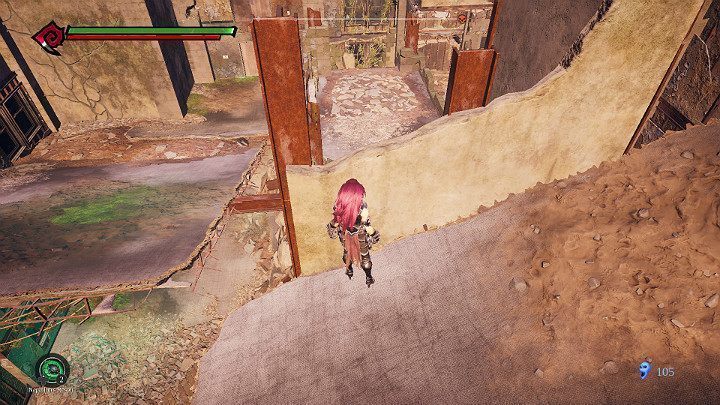 W trakcie wspinania się do góry zwróć uwagę na ścianę widoczną na powyższym obrazku - Schronienie | Solucja do gry Darksiders 3 - Darksiders 3 - poradnik do gry