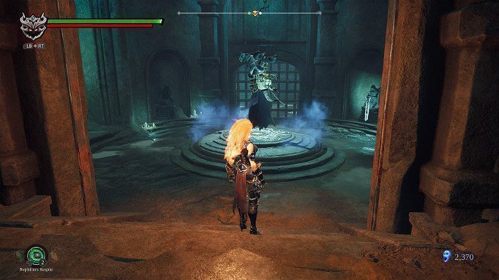 Dotrzesz w końcu do Vulgrima i będziesz mógł zdeponować dusze lub zrobić zakupy - Esencje cz. 2 - Katakumby | Solucja do gry Darksiders 3 - Darksiders 3 - poradnik do gry
