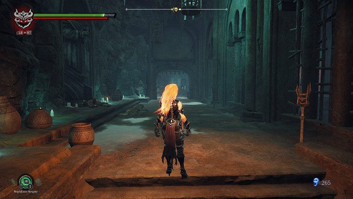 W miejscu w którym się znalazłeś jest zaledwie 2 przeciwników i dodatkowy odłamek do zebrania - Esencje cz. 2 - Katakumby | Solucja do gry Darksiders 3 - Darksiders 3 - poradnik do gry