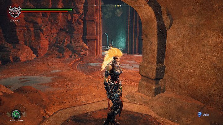 Gdy staniesz na przycisku, ściana naprzeciwko zacznie się obracać i otworzy przejście - Esencje cz. 2 - Katakumby | Solucja do gry Darksiders 3 - Darksiders 3 - poradnik do gry