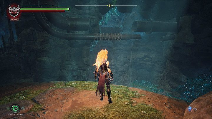 Ponownie się odwróć i wykorzystaj rurę, aby przeskoczyć na drugą stronę groty - Esencje cz. 2 - Katakumby | Solucja do gry Darksiders 3 - Darksiders 3 - poradnik do gry
