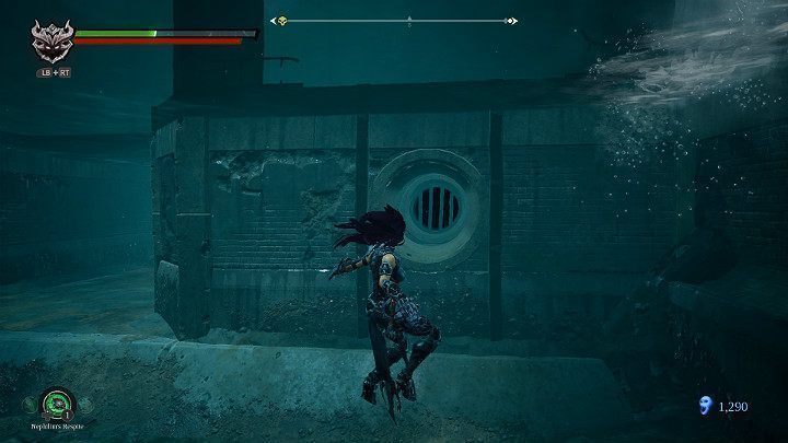 Wskocz do wody i zlokalizuj przejście widoczne na powyższym obrazku - Zaświaty cz.2 | Solucja do gry Darksiders 3 - Darksiders 3 - poradnik do gry
