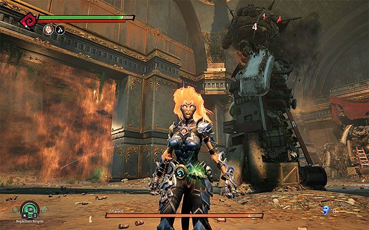 W trakcie walki staraj się utrzymywać kontakt wzrokowy z przeciwnikiem - Boss - Chciwość | Solucja do gry Darksiders 3 - Darksiders 3 - poradnik do gry