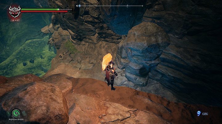 Spójrz na dół i zbierz dwa przedmioty, a następnie wróć na wyższy poziom - Schronienie cz.2 | Solucja do gry Darksiders 3 - Darksiders 3 - poradnik do gry