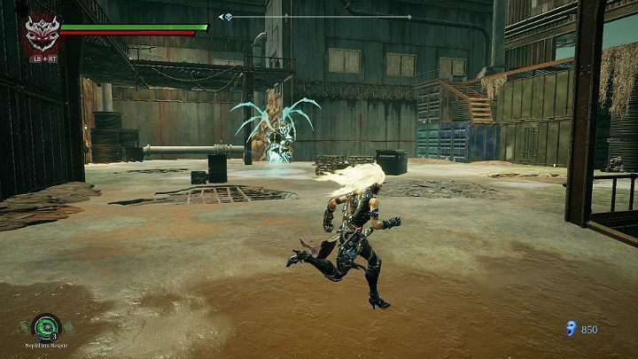 Gdy tylko przekroczysz próg budynku, na środku pomieszczenia zmaterializuje się anioł - Zatopiona dzielnica - Darksiders 3 - poradnik do gry