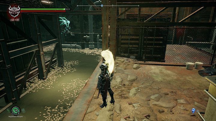 Z prawej strony trafisz na kilku przeciwników - Zniszczona droga - Darksiders 3 - poradnik do gry