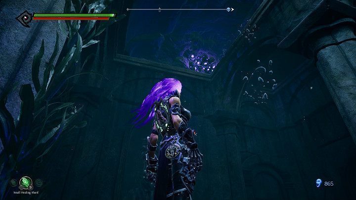 Gdy zanurkujesz w wodzie, szukaj przejścia widocznego na powyższym obrazku - Zapomniane jezioro | Solucja do gry Darksiders 3 - Darksiders 3 - poradnik do gry