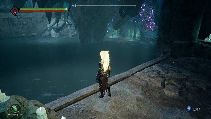 Teraz musisz udać się na skrawek terenu widoczny z prawej strony - Zapomniane jezioro | Solucja do gry Darksiders 3 - Darksiders 3 - poradnik do gry