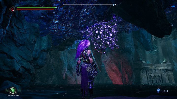 Używając esencji mocy i Zbawienia, rozbij przeszkodę pod sufitem - Zapomniane jezioro | Solucja do gry Darksiders 3 - Darksiders 3 - poradnik do gry