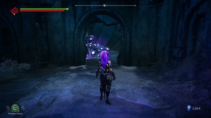 Przejście do kolejnej zagadki znajduje się zaraz za tą ścianą - Zapomniane jezioro | Solucja do gry Darksiders 3 - Darksiders 3 - poradnik do gry