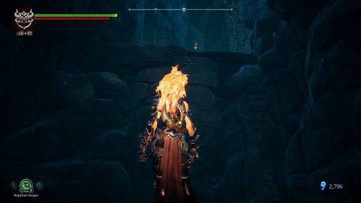 Przy użyciu esencji płomieni wskocz na półkę skalną - Zapomniane jezioro | Solucja do gry Darksiders 3 - Darksiders 3 - poradnik do gry
