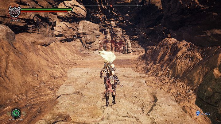 Na powyższym screenie widać wąskie przejście w ścianie - Droga do lokacji Blizna | Solucja do gry Darksiders 3 - Darksiders 3 - poradnik do gry