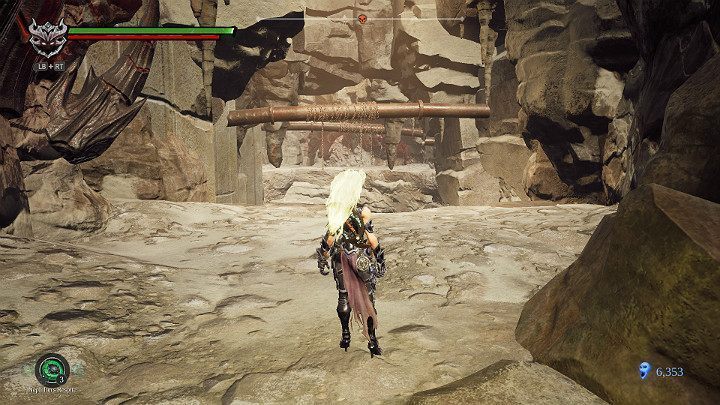 Przeskocz na drugą stronę rozpadliny przy użyciu broni głównej - Droga do lokacji Blizna | Solucja do gry Darksiders 3 - Darksiders 3 - poradnik do gry