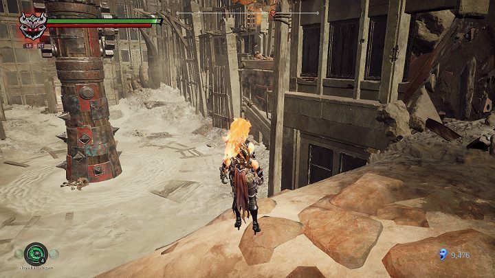 Stań mniej więcej w miejscu pokazanym na powyższym obrazku - Blizna | Solucja do gry Darksiders 3 - Darksiders 3 - poradnik do gry