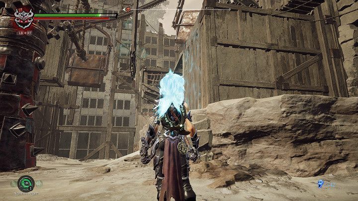 Gdy ścianki ustawią się w przedstawiony powyżej sposób, aktywuj esencję zamrażania i wskocz na górę - Blizna | Solucja do gry Darksiders 3 - Darksiders 3 - poradnik do gry