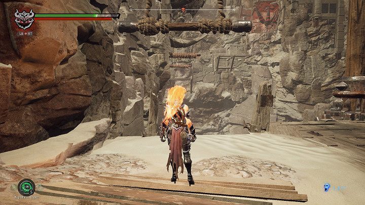 Gdy trapez ustawi się w odpowiedniej pozycji będziesz mógł przeskoczyć na drugą stronę kanionu - Blizna | Solucja do gry Darksiders 3 - Darksiders 3 - poradnik do gry