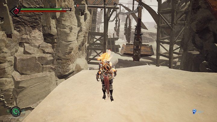 Twoim zadaniem będzie wskoczenie na platformę poruszającą się na wyciągu - Niziny - Blizna | Solucja do gry Darksiders 3 - Darksiders 3 - poradnik do gry